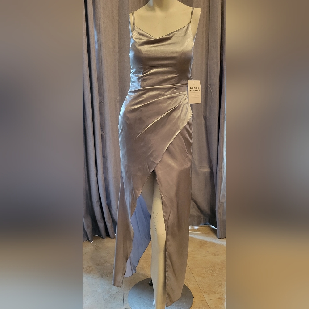 Silver evening dress